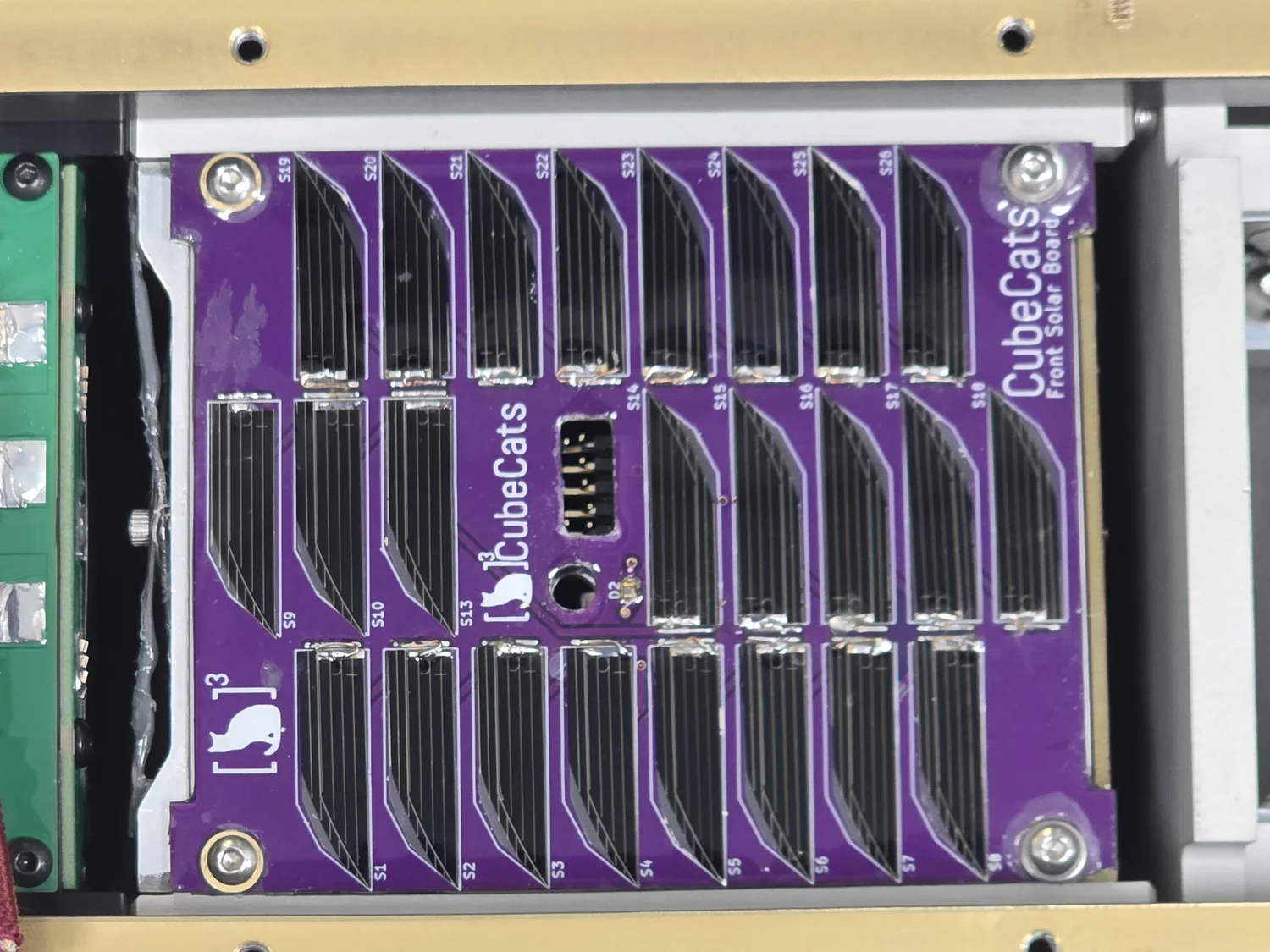 LEOPARDSat-1 flight hardware with the UC CubeCats solar board
